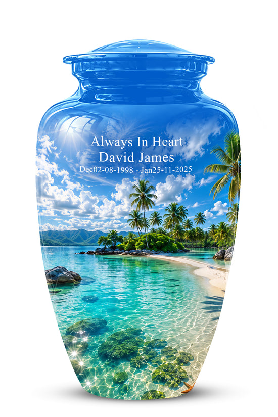 Beach Themed Burial Urn - Personalized Cremation Urns For Human Ashes