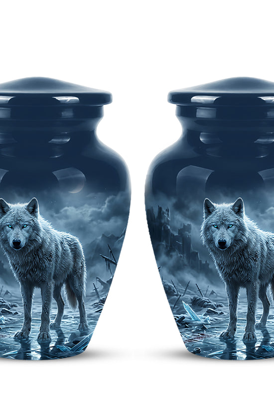 Moonlight White Wolf Urn for Human Ashes - Urns For Men & Women Ashes