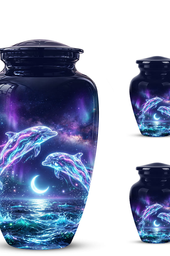 Dolphin Cremation Urn - Artistic Moonlight Memorial Urns For Ashes
