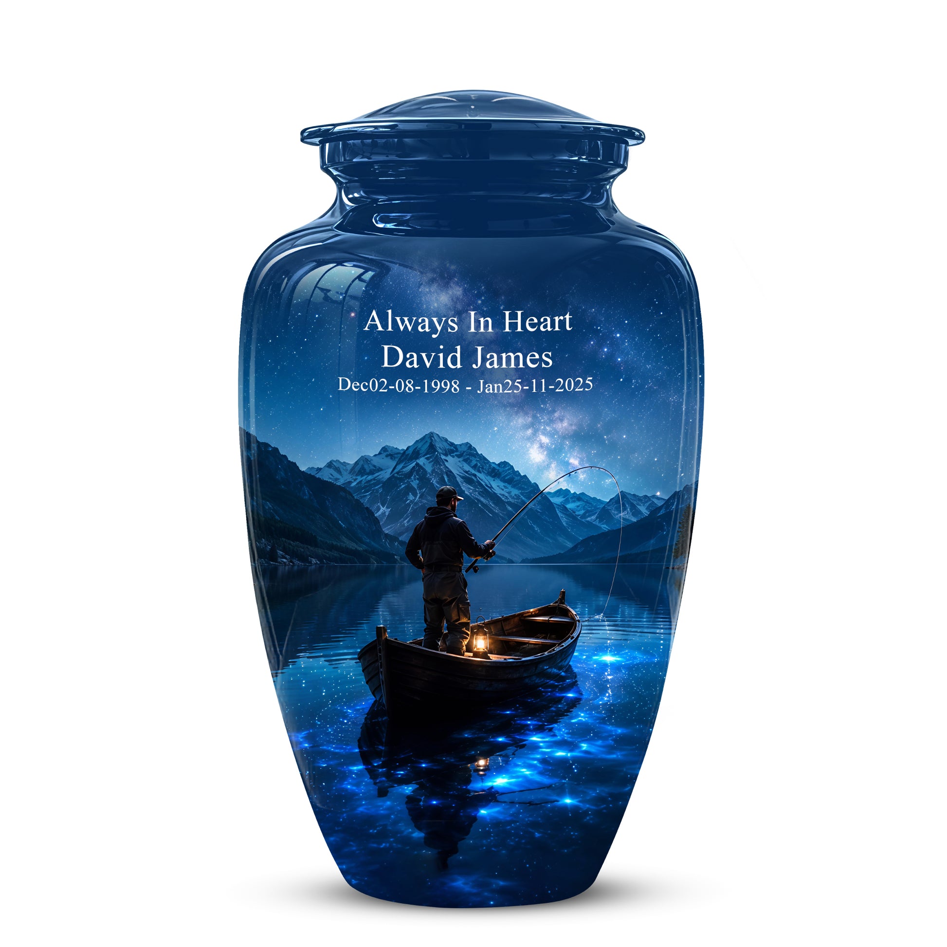 Fisherman Memorial Urn - Night Fishing Urns For Men & Women Ashes