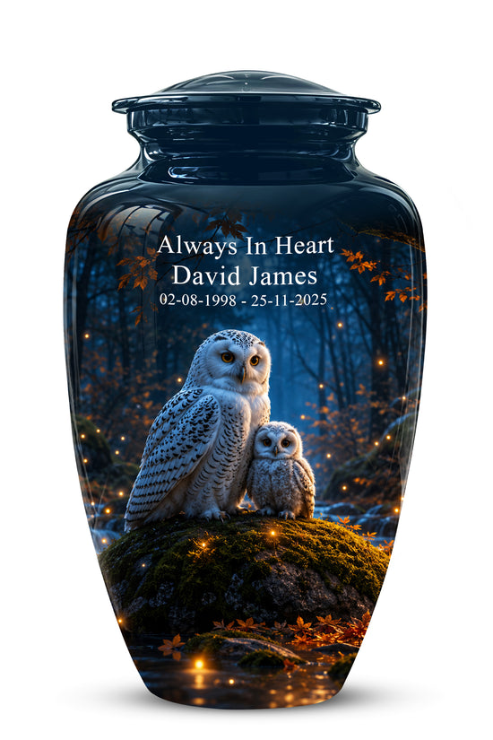Owl With Owlet Themed Urn - Custom Cremation Urns For Human Ashes