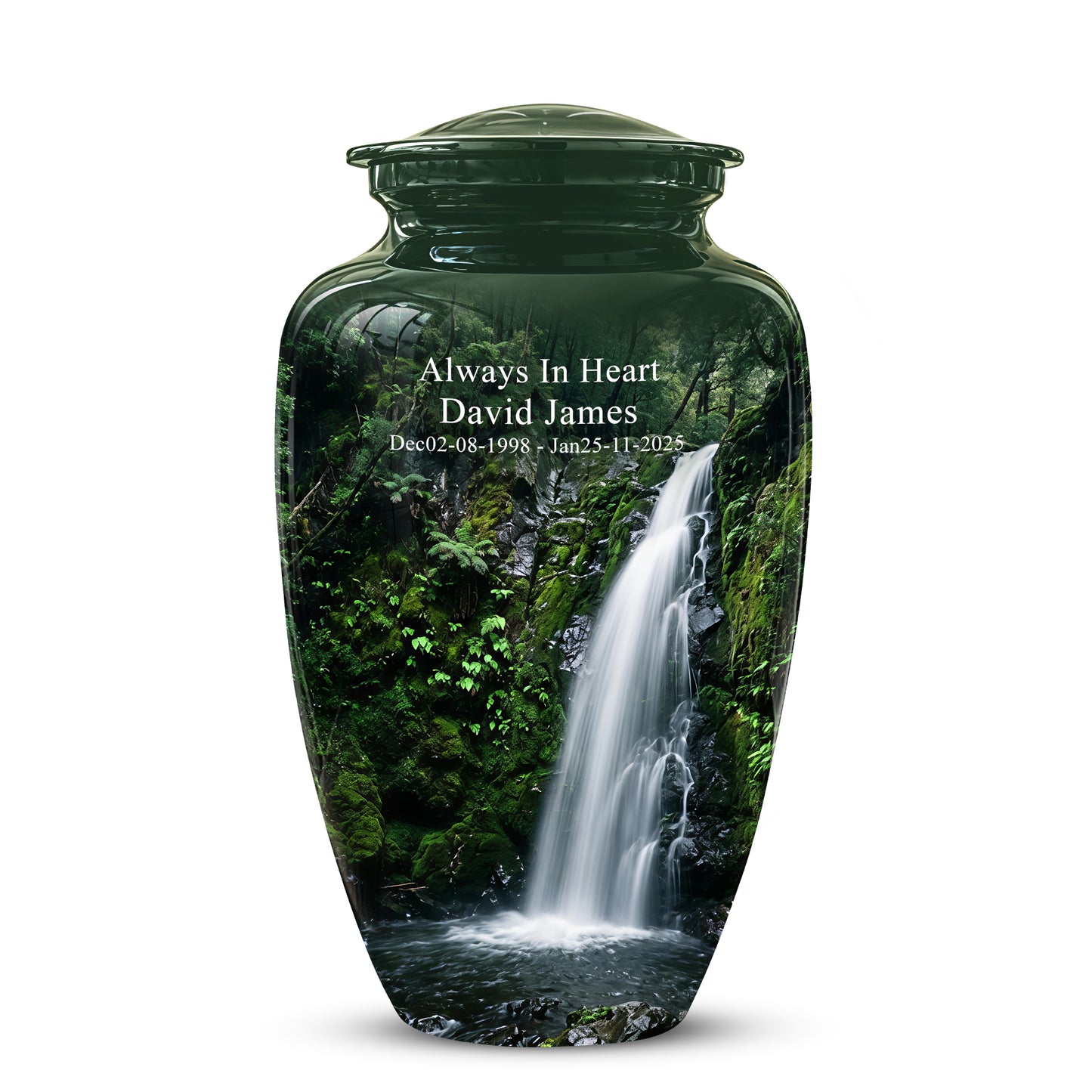 Waterfall Themed Memorial Urn - Peaceful Tribute Urn For Nature Lover