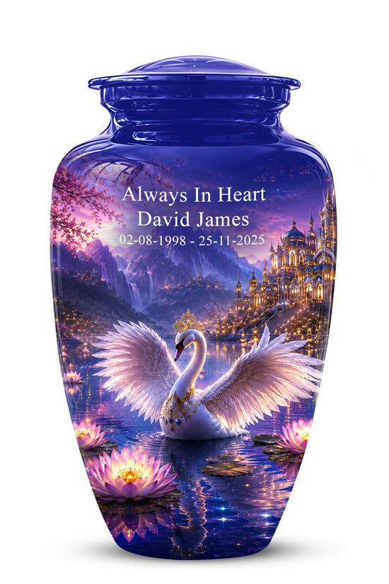 Swan Lake Fantasy Urn - Majestic Burial Urns For Loved Ones Ashes