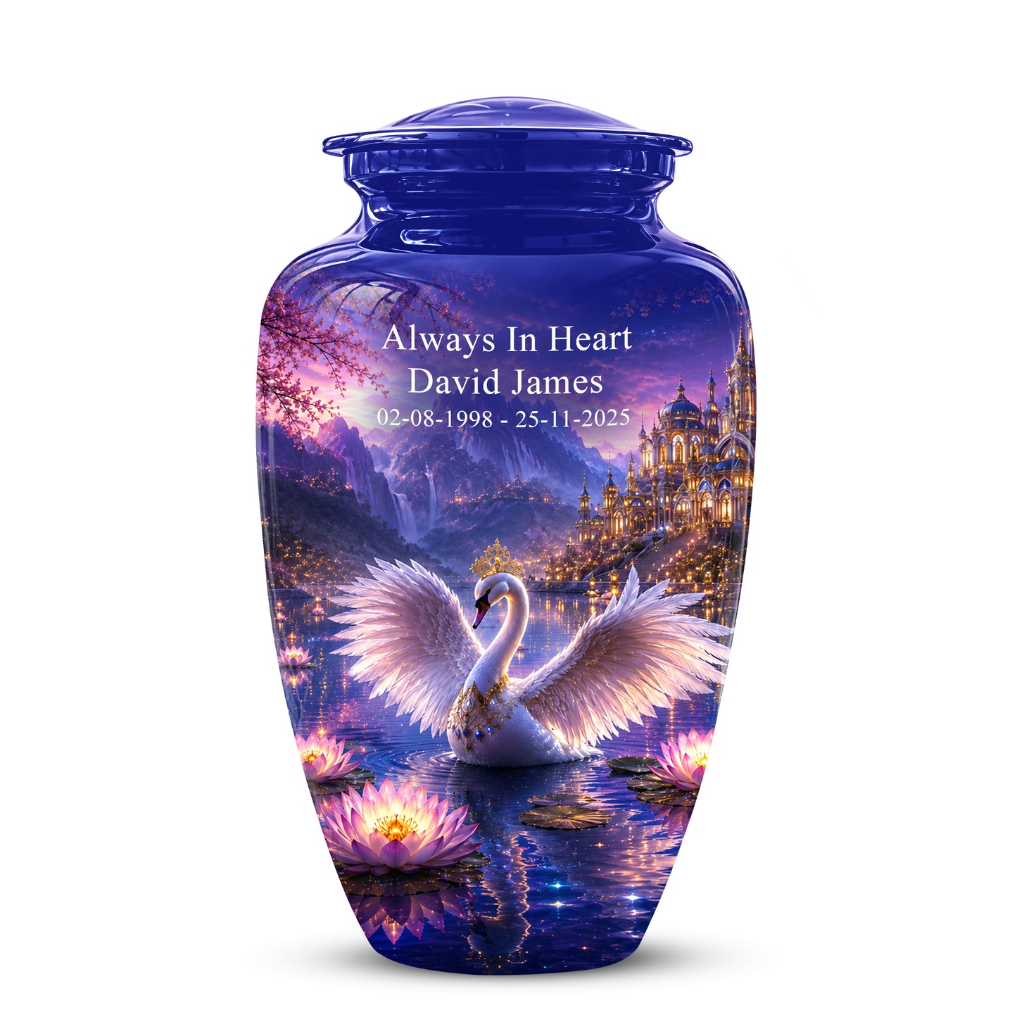 Swan Lake Fantasy Urn - Majestic Burial Urns For Loved Ones Ashes