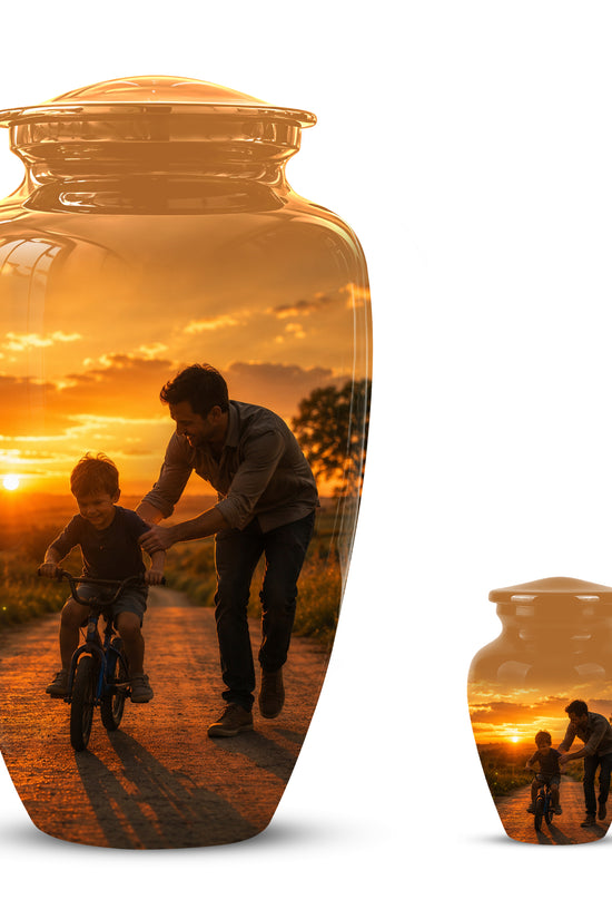 Father & Son Themed Urn - Handcrafted Custom Memorial Urns For Ashes