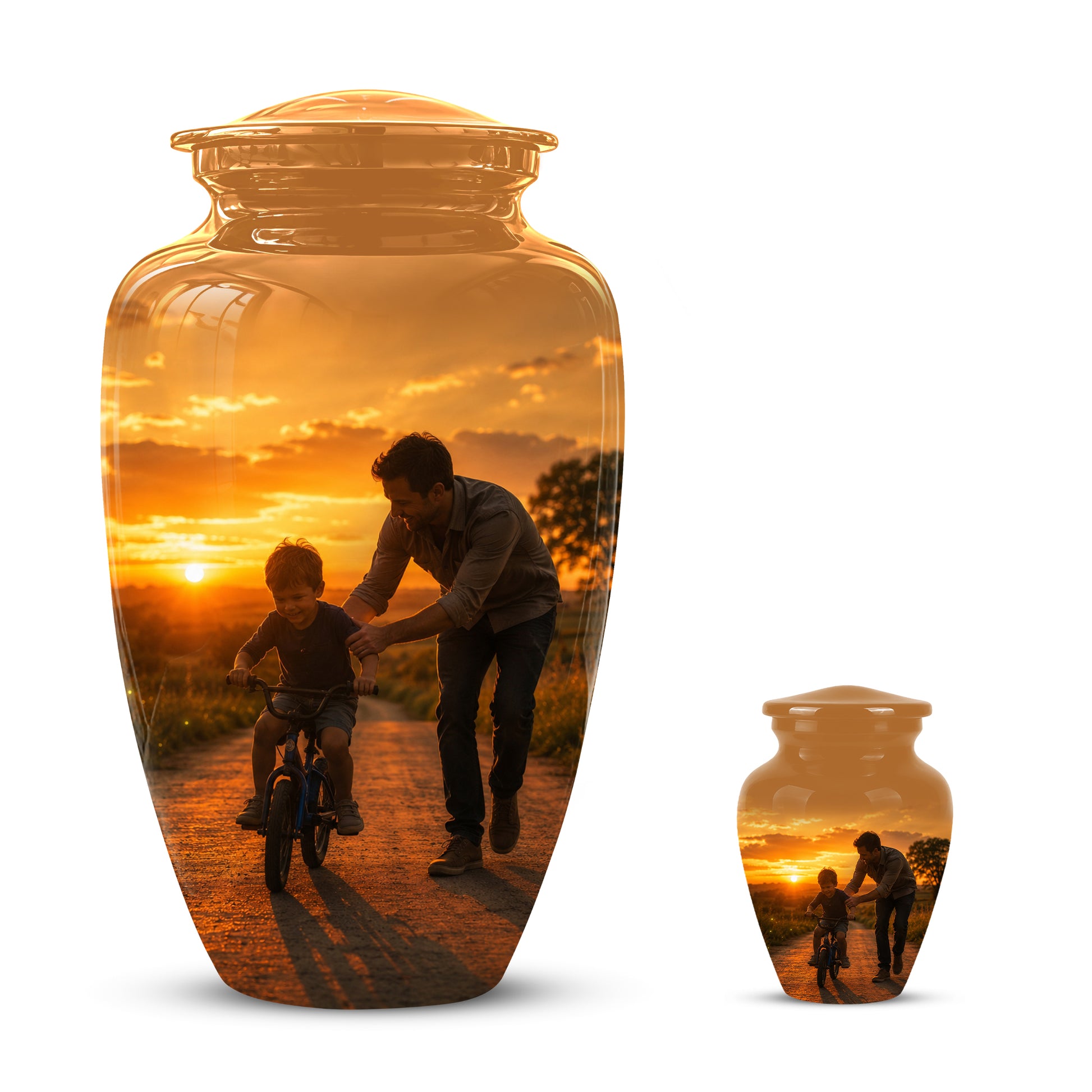 Father & Son Themed Urn - Handcrafted Custom Memorial Urns For Ashes