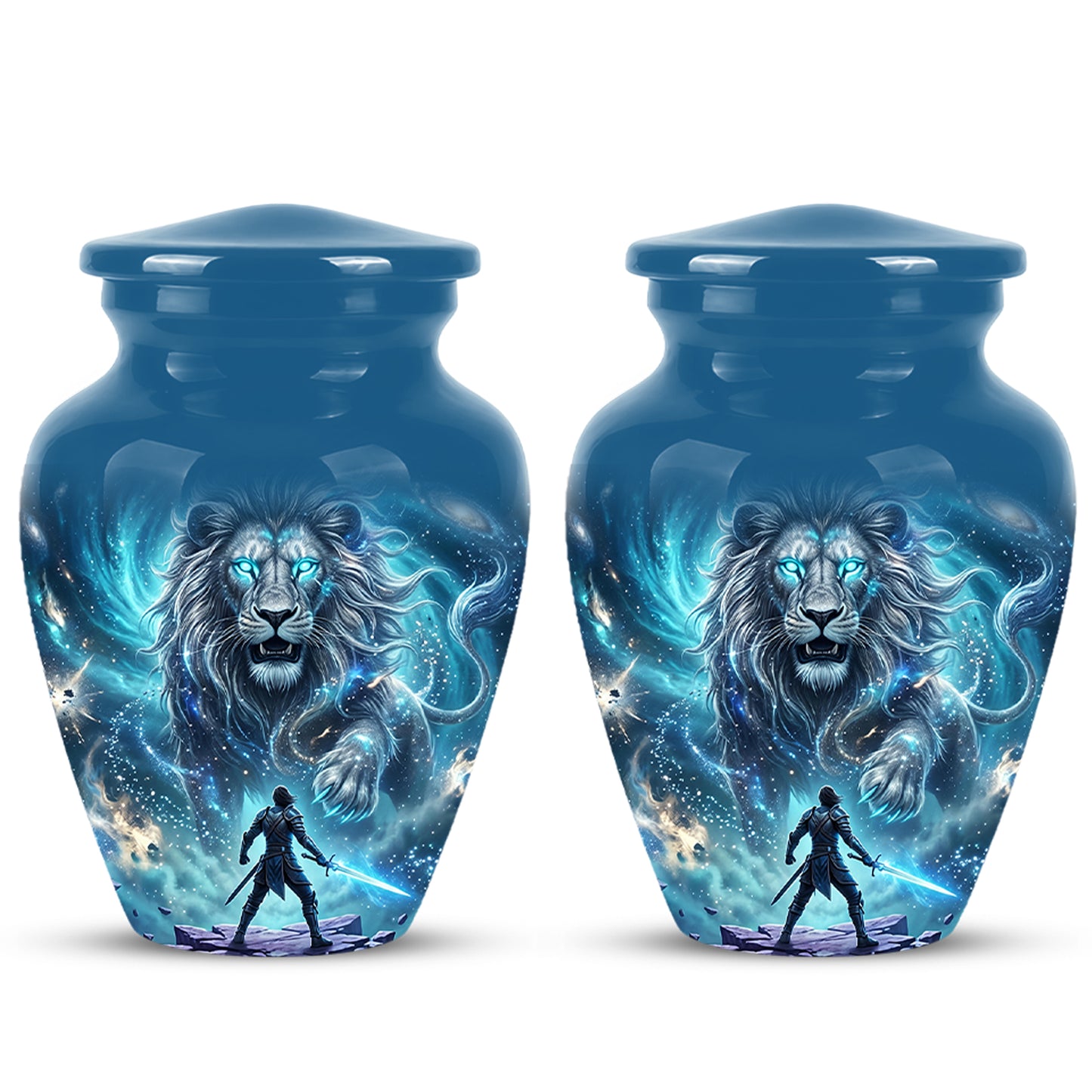 Celestial Cosmic Lion Cremation Urn - Lion Adult Male Memorial Tribute Urn