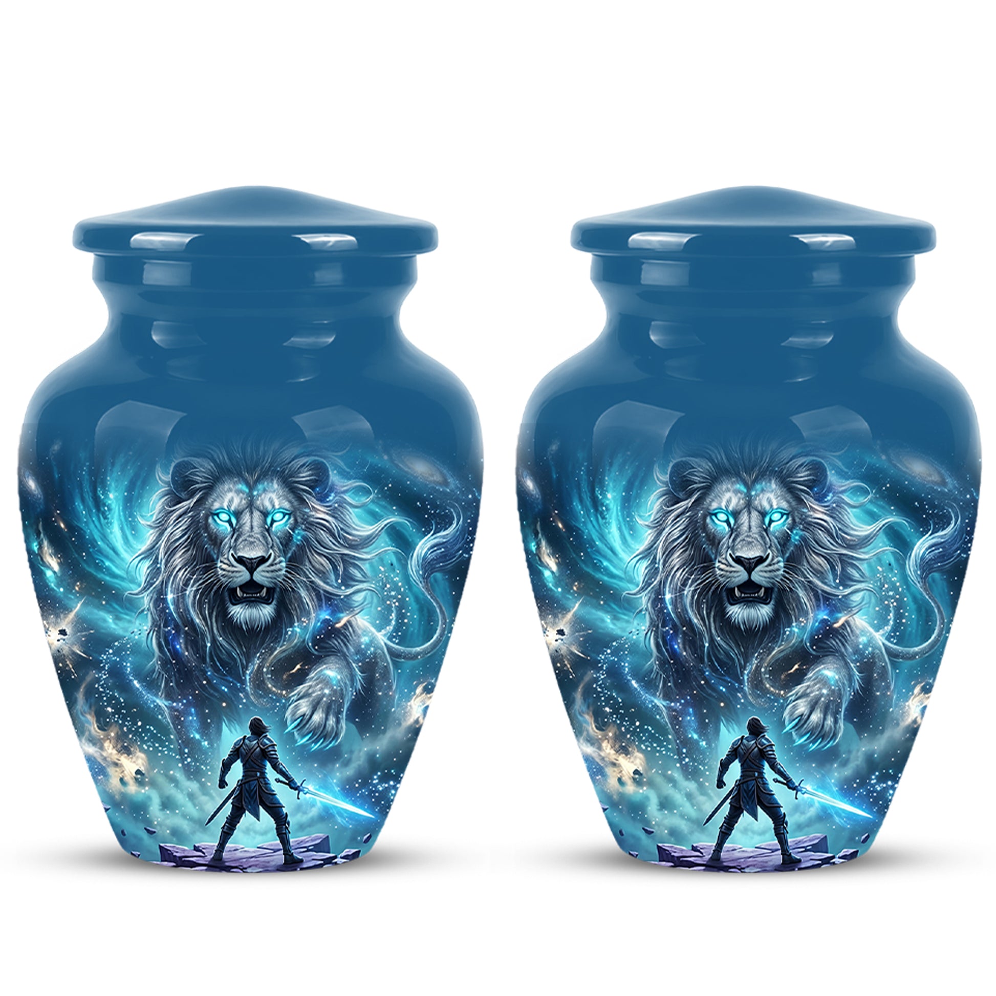 Celestial Cosmic Lion Cremation Urn - Lion Adult Male Memorial Tribute Urn