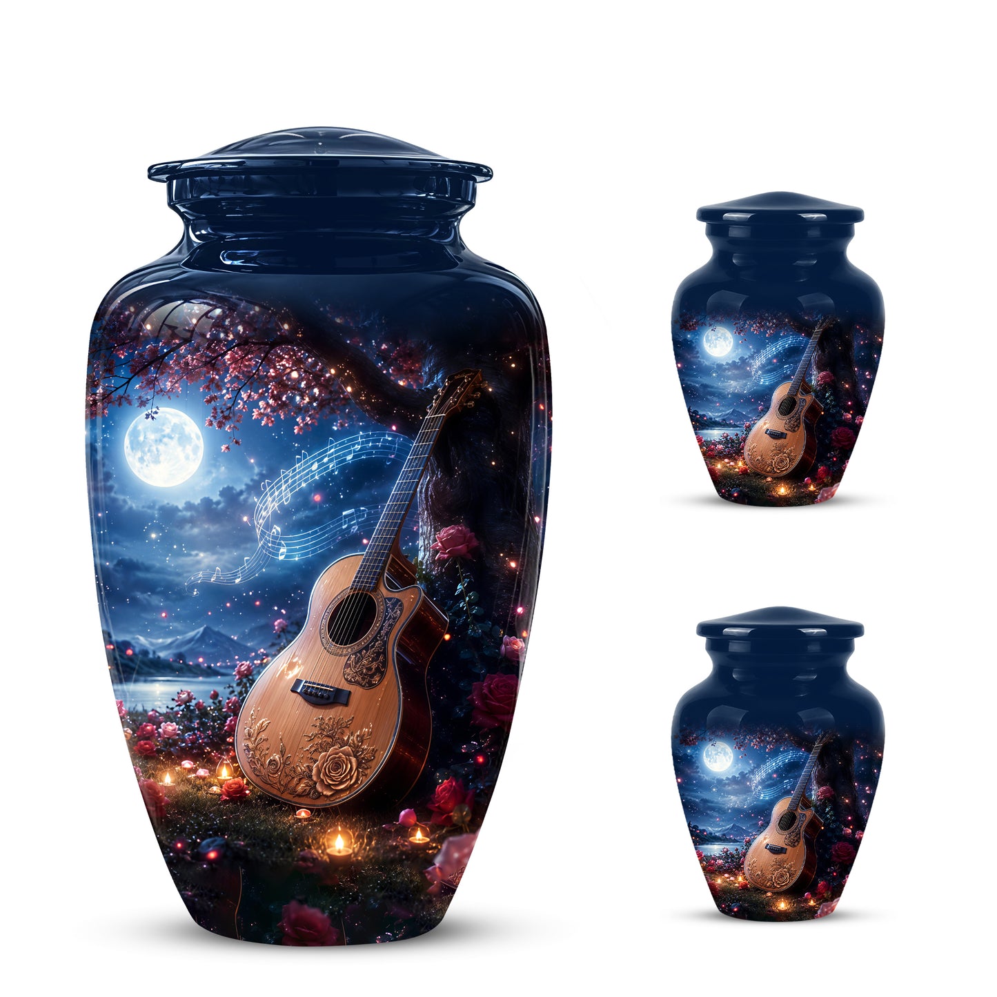 Artistic Guitar Memorial Urn - Beautifully Handcrafted Urns For Humans