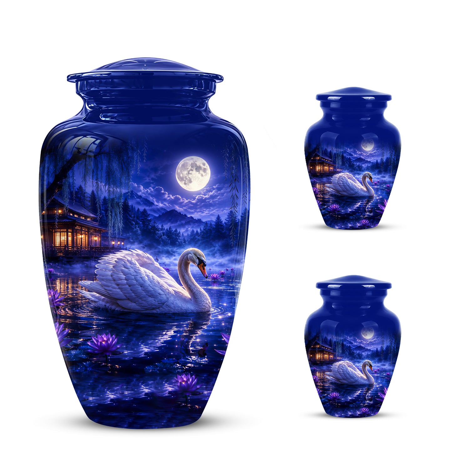 White Swan Memorial Urn - Personalized Funeral Urns On Sale For Ashes
