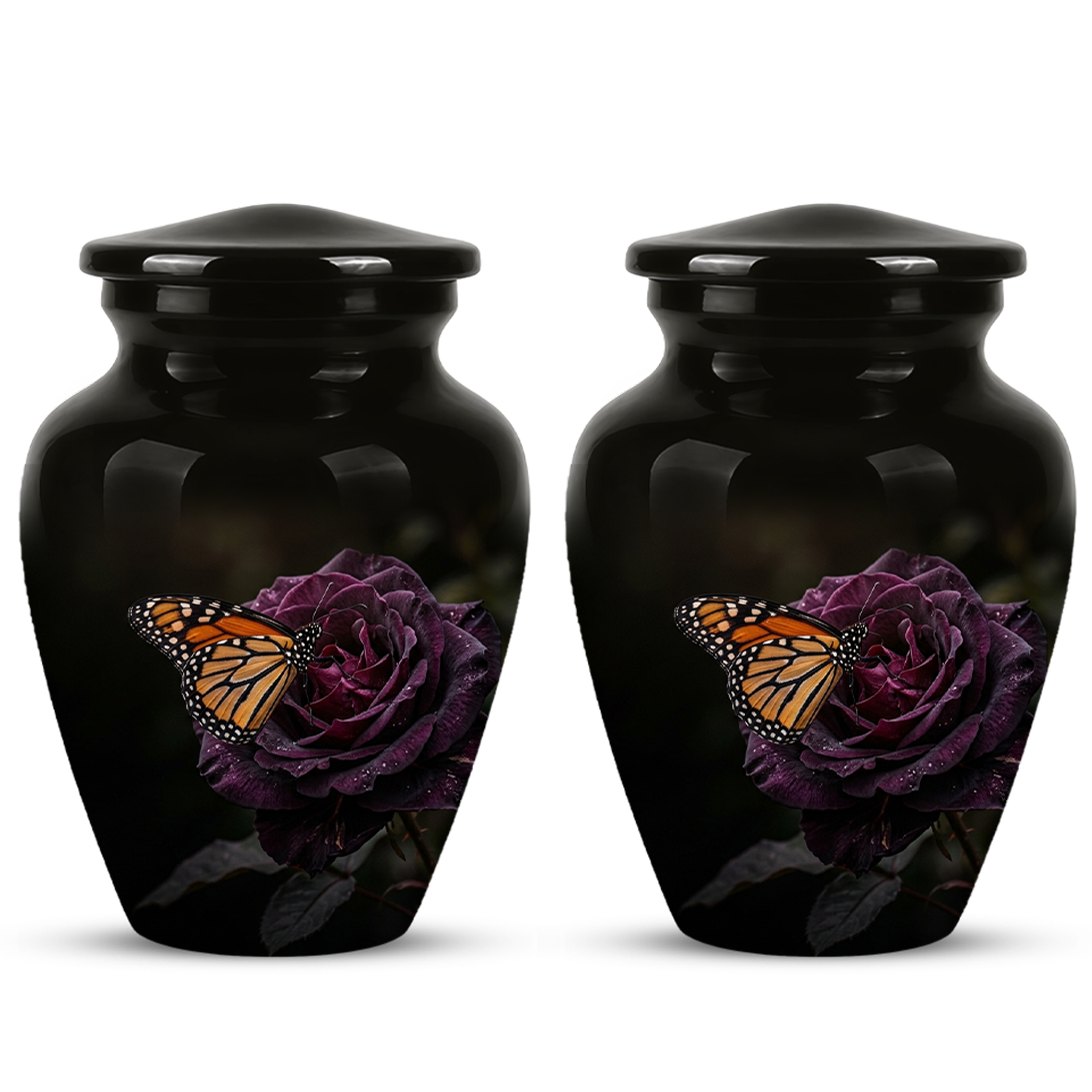 Yellow Butterfly On Purple Flower - Beautiful Burial Urns For Mom Ashes