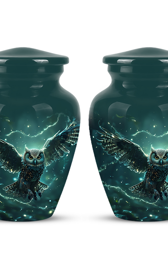 Flying Owl Cremation Urn - Night Owl Burial Urns For Human Ashes