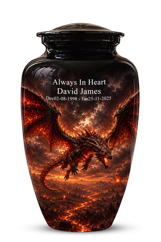 Dragon Fire Cremation Urn - Artistic Mythical Burial Urns For Human Ashes
