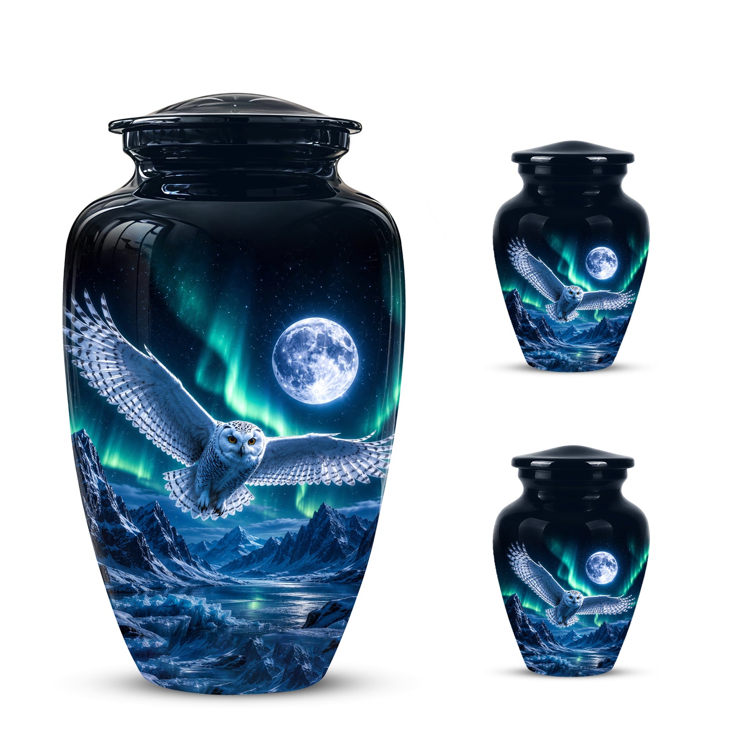 Flying Owl Adult Memorial Urn - Artistic Handcrafted Burial Urns For Ashes