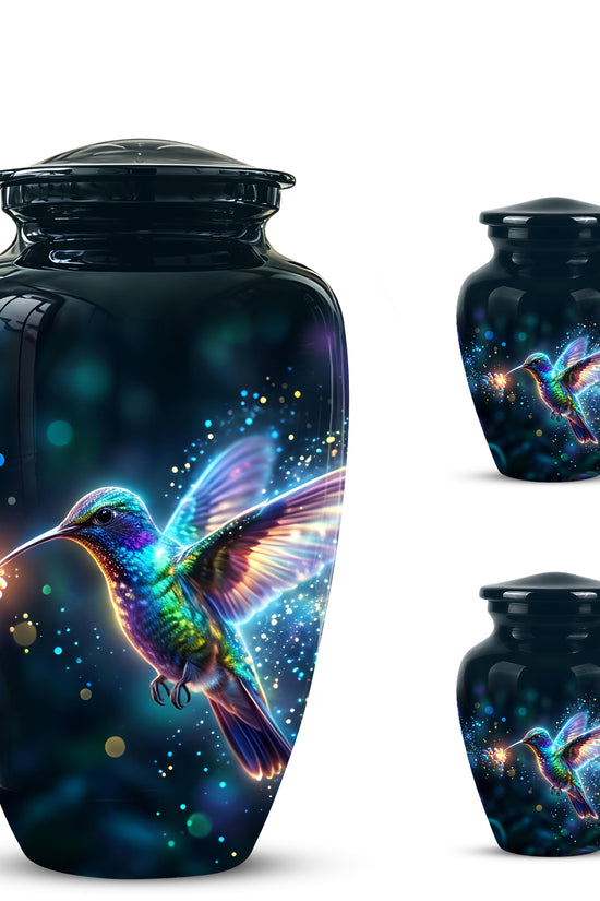 Celestial Colorful Hummingbird Cremation Urn - Majestic Funeral Urns