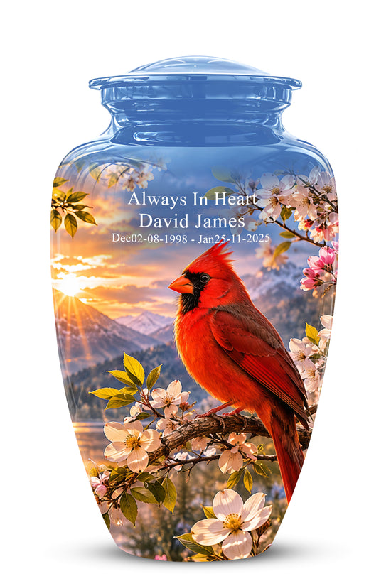 Red Cardinal Bird Cremation Urns - Beautiful Memorial Urns For Ashes