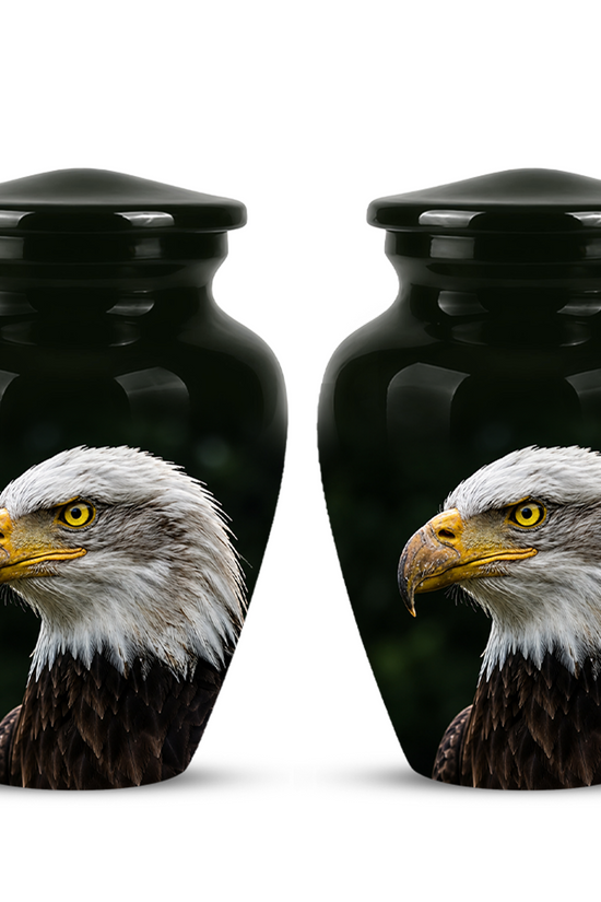 Patriotic Eagle Cremation Urn - Black Memorial Father Urns For Ashes