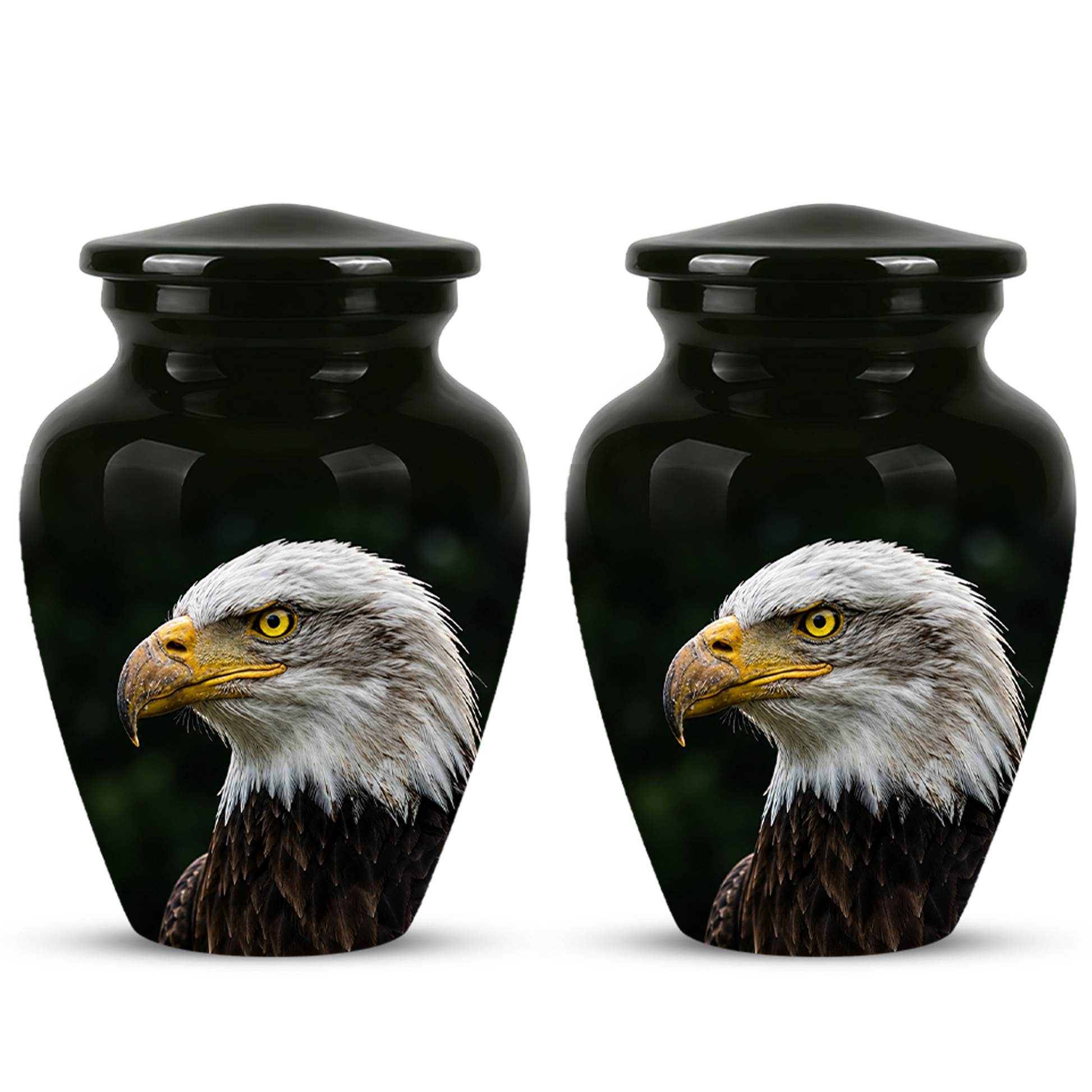 Patriotic Eagle Cremation Urn - Black Memorial Father Urns For Ashes