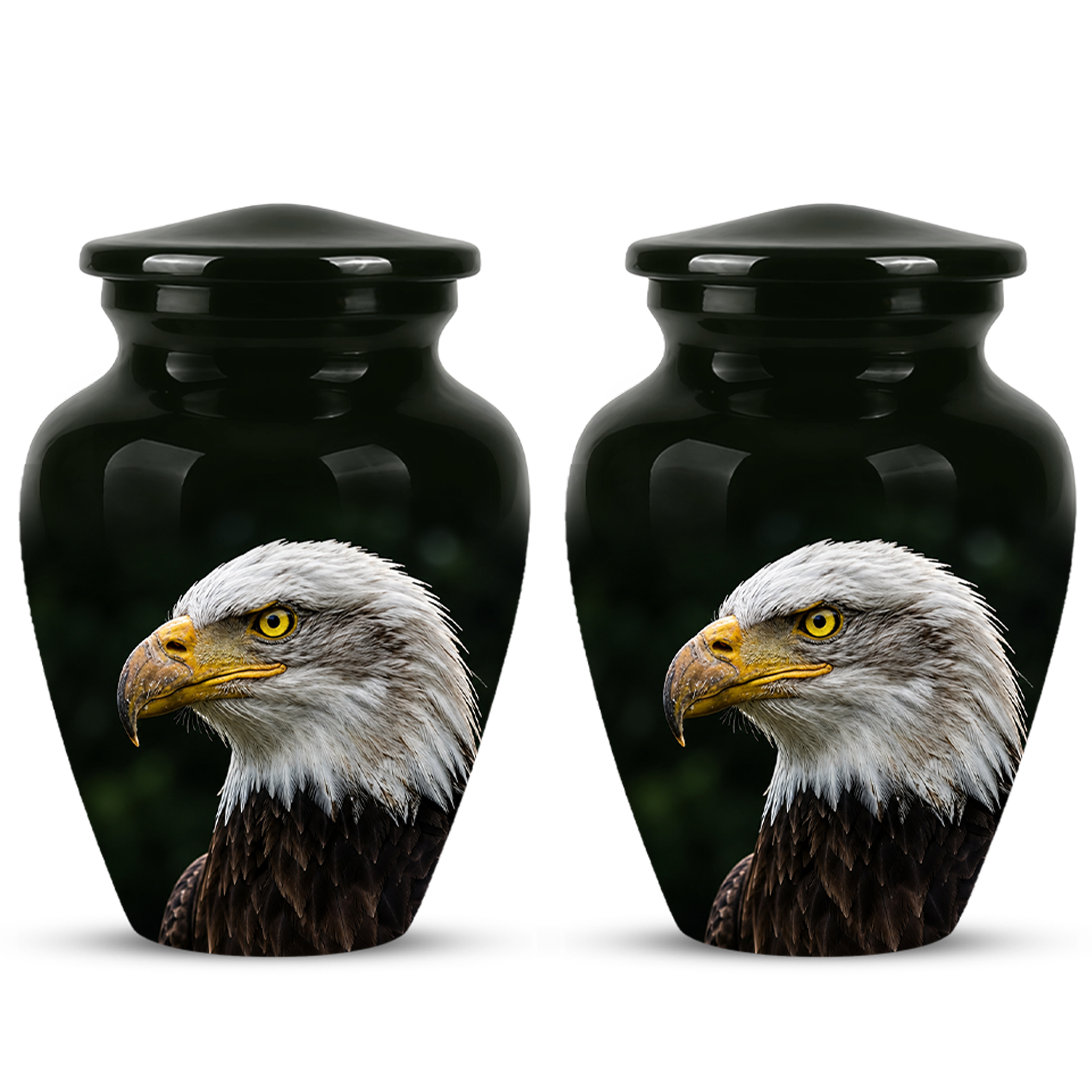 Patriotic Eagle Cremation Urn - Black Memorial Father Urns For Ashes