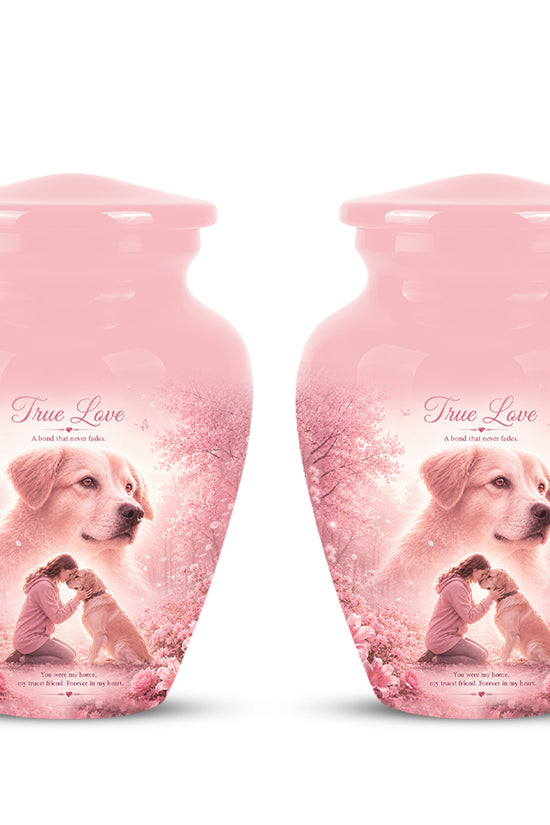 Pink Pet Dog Memorial Urn – Dog Burial Urn for Pets Ashes