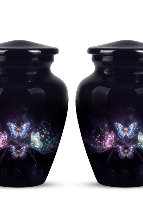 Flying Butterfly Urns For Mom Ashes - Handcrafted Black Cremation Urns