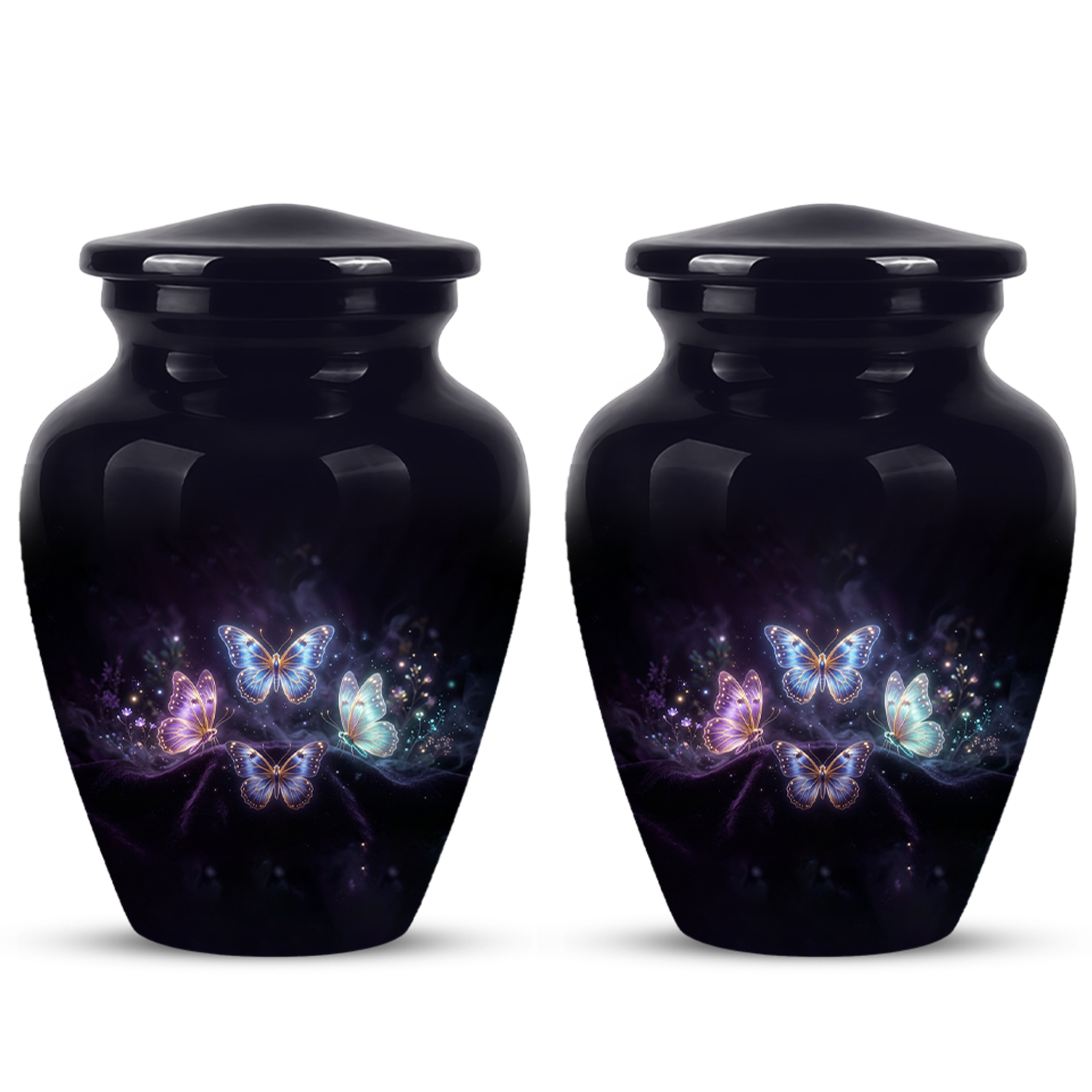 Flying Butterfly Urns For Mom Ashes - Handcrafted Black Cremation Urns