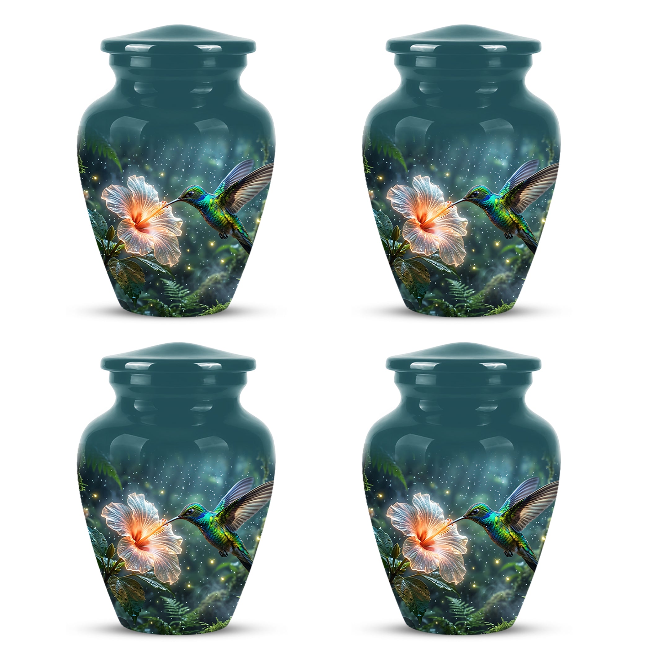 Hummingbird Cremation Urn for Ashes - Elegant Floral Memorial Urn