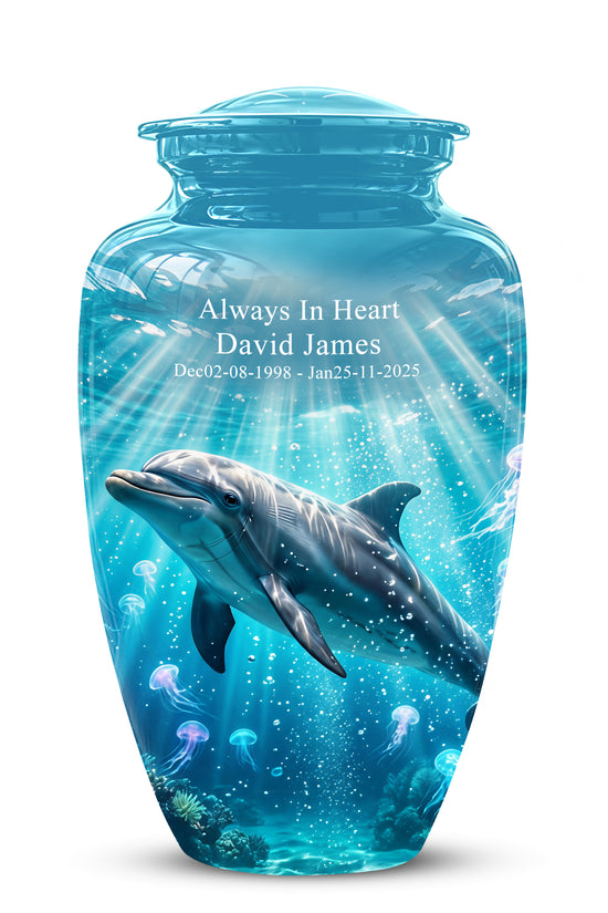 Dolphin Themed Urn - Beautifully Handcrafted Burial Urns For Mom Ashes