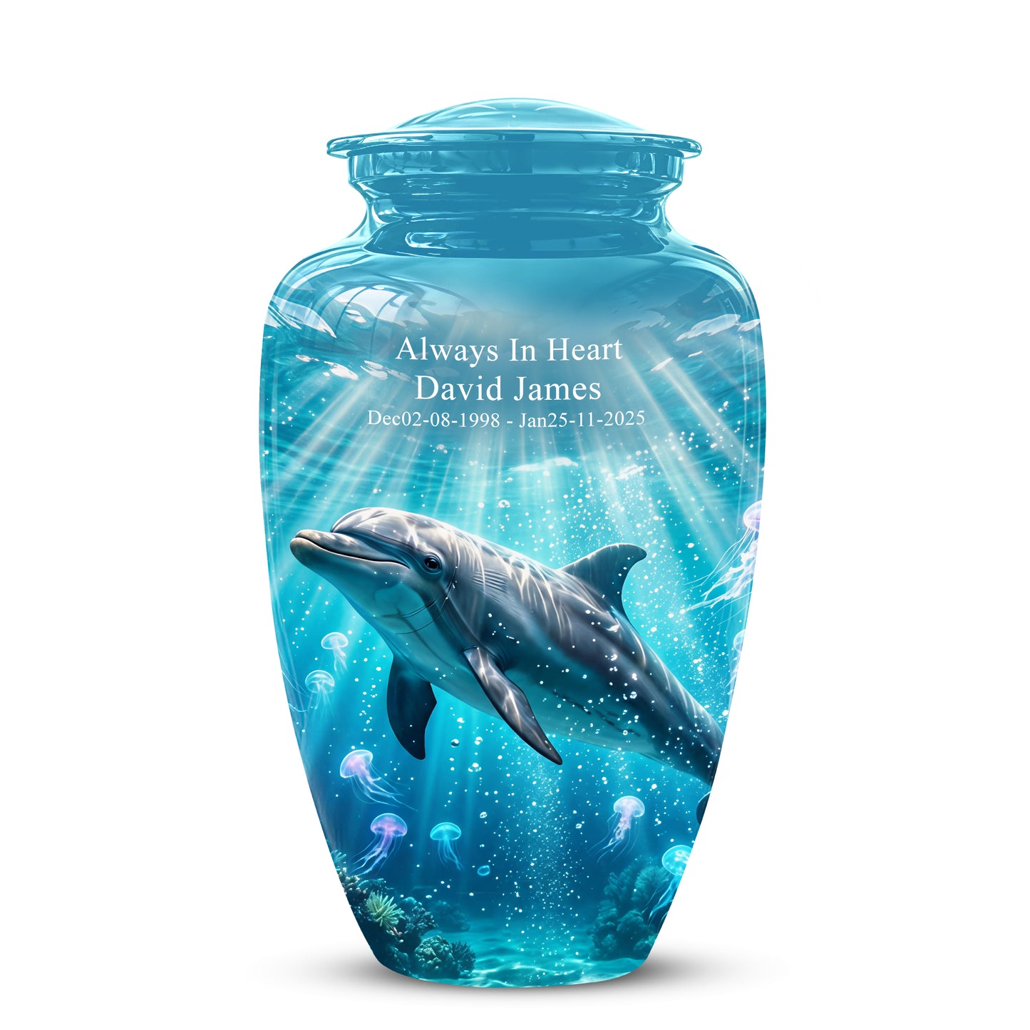 Dolphin Themed Urn - Beautifully Handcrafted Burial Urns For Mom Ashes