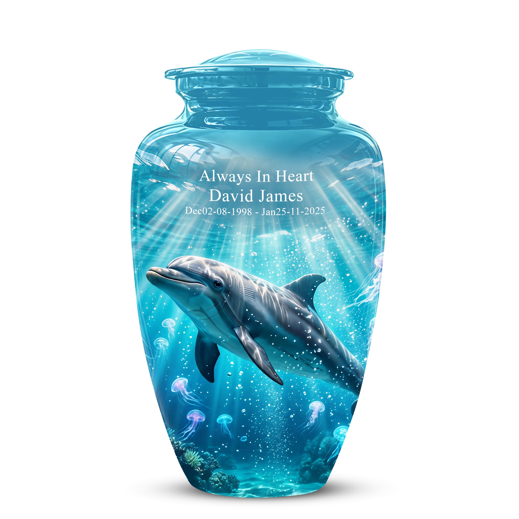 Dolphin Themed Urn - Beautifully Handcrafted Burial Urns For Mom Ashes