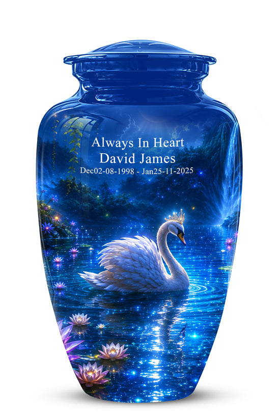 White Swan Memorial Urn - Custom Cremation Urns For Men & Women Ashes
