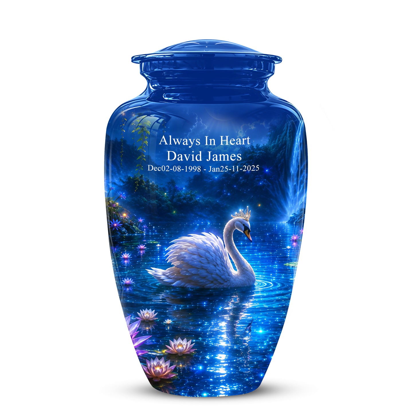 White Swan Memorial Urn - Custom Cremation Urns For Men & Women Ashes