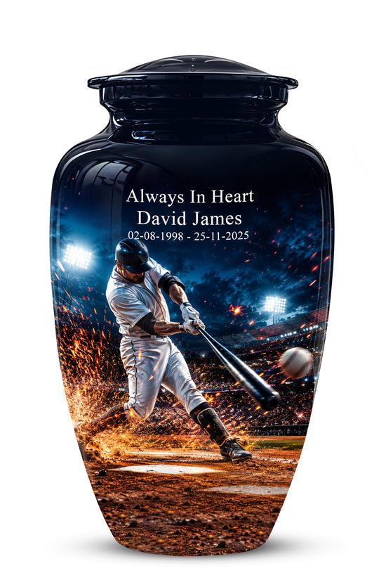 Elegant Baseball Funeral Urn - Decorative Burial Urns For Human Ashes