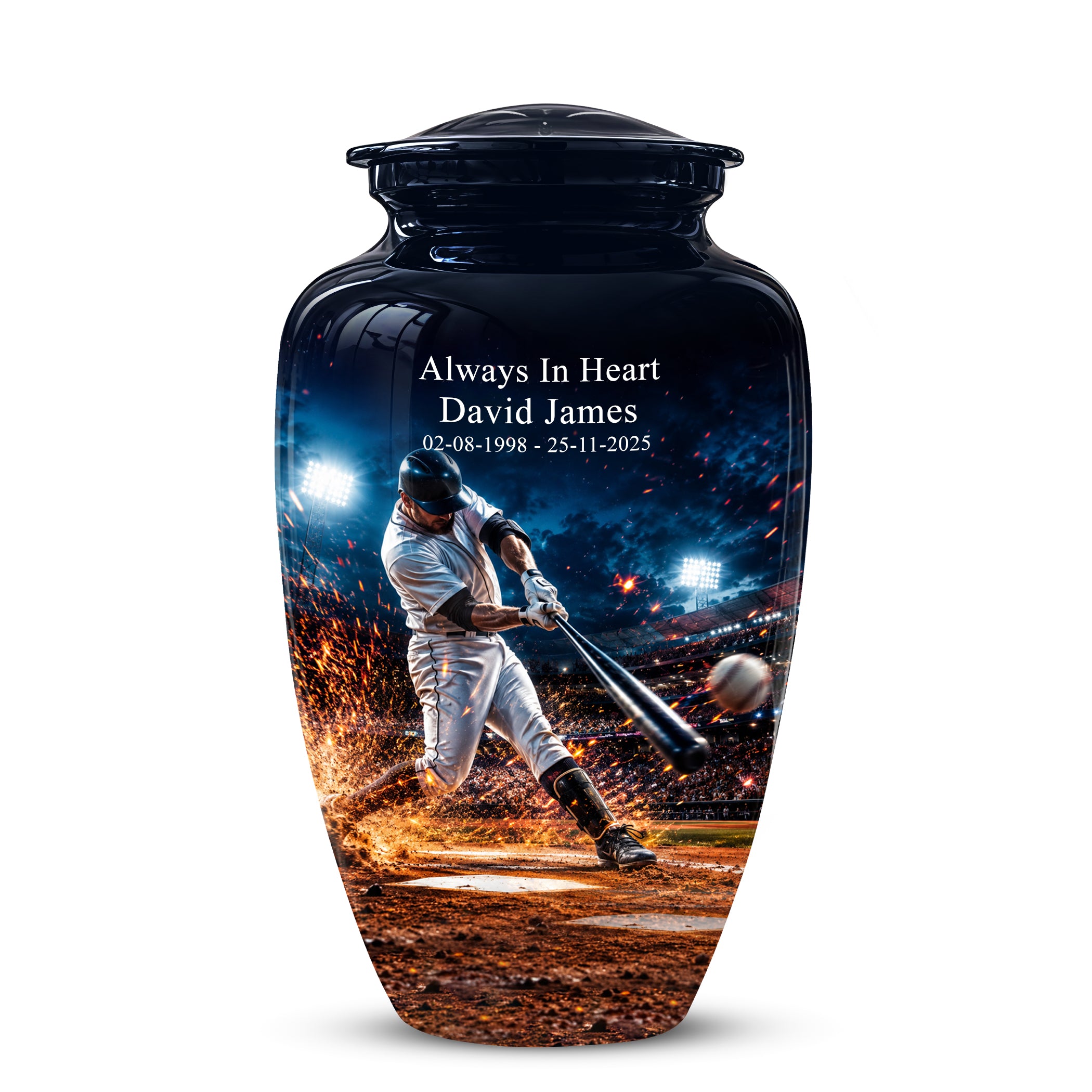 Elegant Baseball Funeral Urn - Decorative Burial Urns For Human Ashes