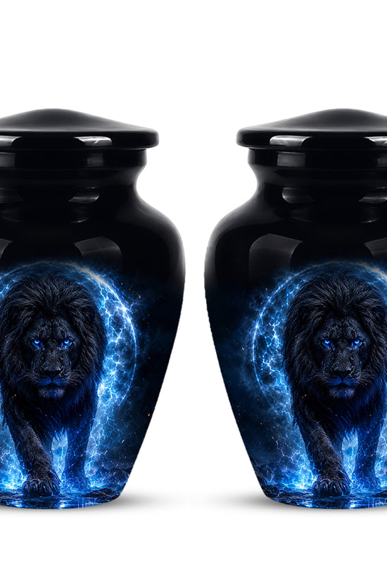 Black Lion Cremation Urns - Personalized Memorial Urns For Human Ashes