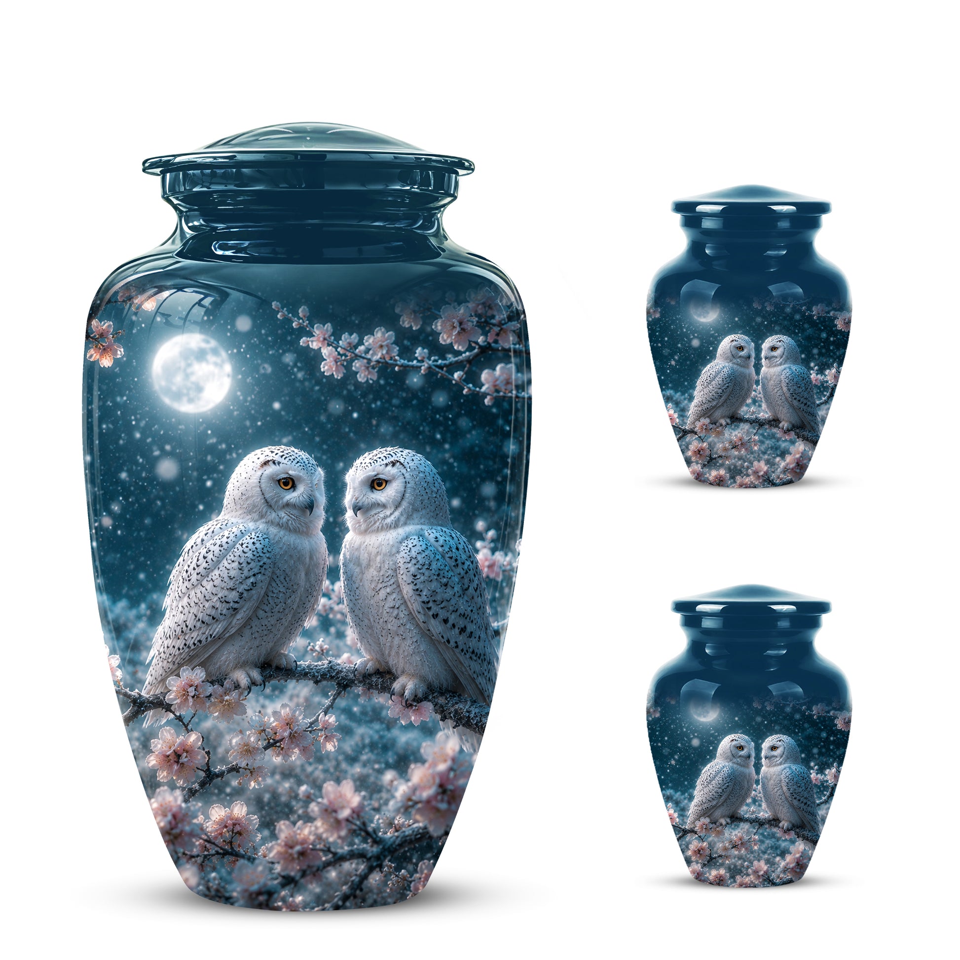 Snowy Owl Couple Memorial Urn - Majestic Couple Urns For Loved Ones