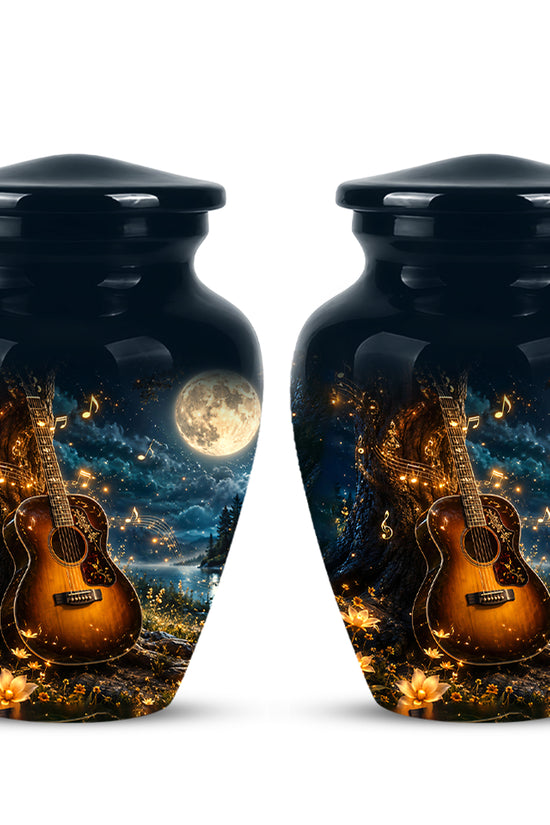 Artistic Guitar Cremation Urn - Starry Night Keep Urn For Music Lovers