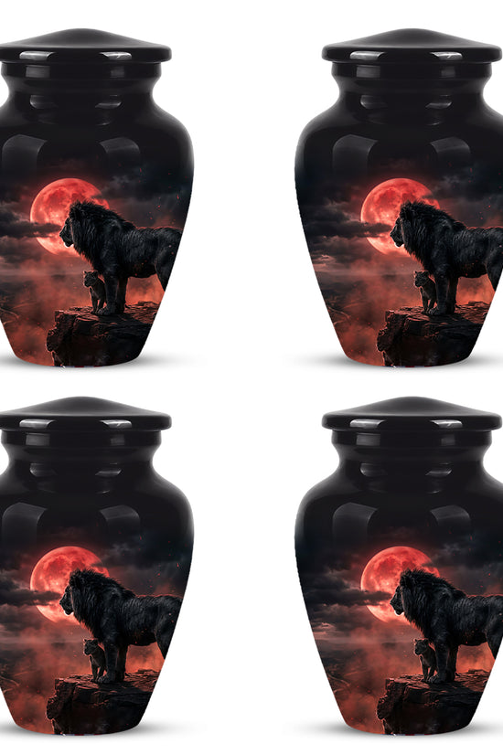 Lion With Cub Cremation Urn - Blood Moon Urns For Human Ashes