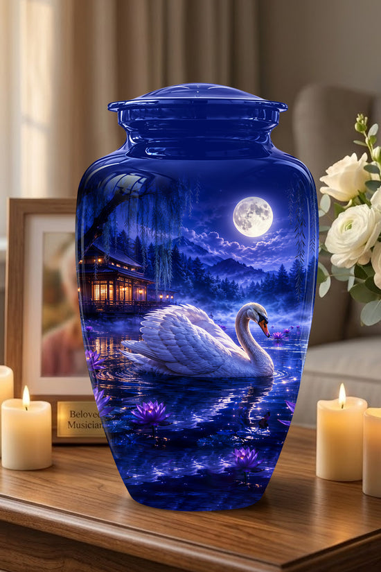 White Swan Memorial Urn - Personalized Funeral Urns On Sale For Ashes