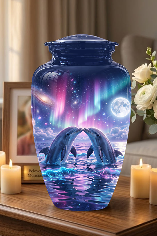Twin Dolphin Memorial Urn - Beautiful Cremation Urns For Women Ashes