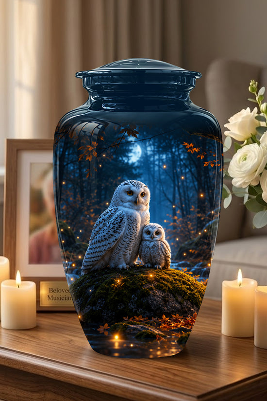 Owl With Owlet Themed Urn - Custom Cremation Urns For Human Ashes
