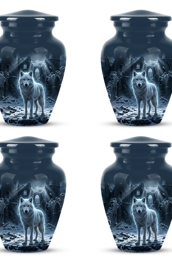 Night Wolf Memorial Urn - Moonlight Funeral Urns For Men & Women Ashes