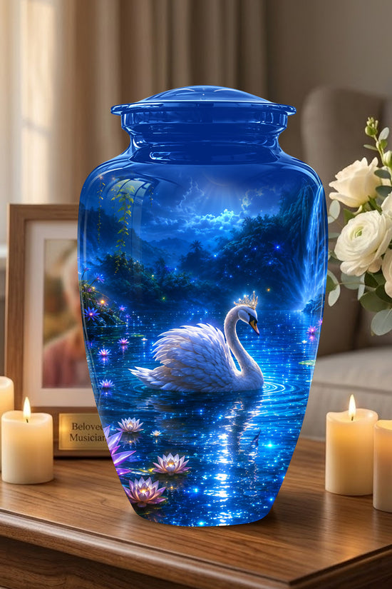 White Swan Memorial Urn - Custom Cremation Urns For Men & Women Ashes