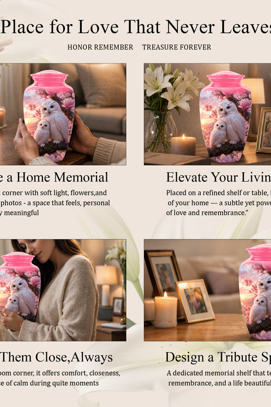Owl Family Urn for Ashes – Elegant Cremation Memorial Urns For Humans
