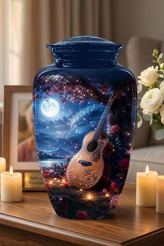 Artistic Guitar Memorial Urn - Beautifully Handcrafted Urns For Humans