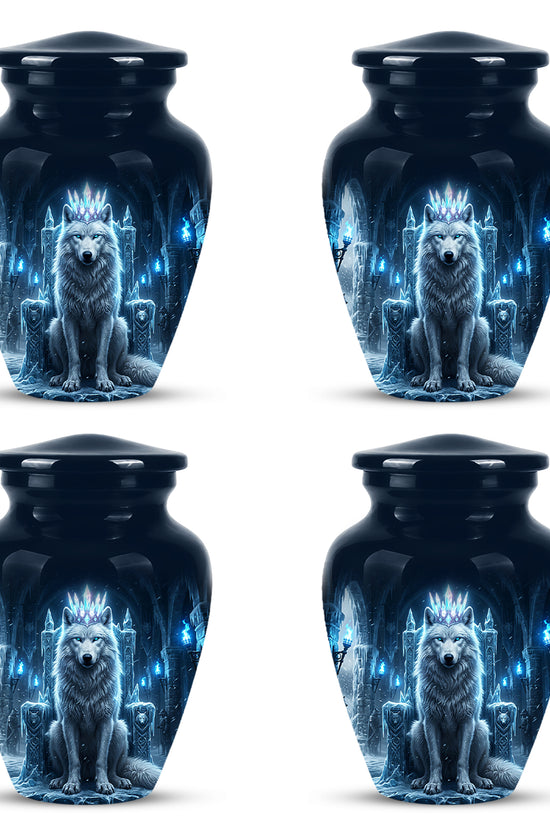 Ice Throne Wolf King Urn for Ashes | Personalized Urn Memorial