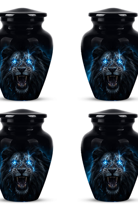 Black Lion Memorial Urns - Custom Handmade Burial Urns For Human Ashes