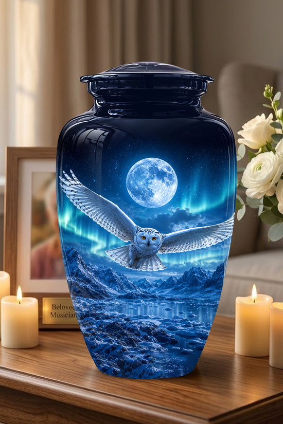 Flying Owl Memorial Urn - Night Owl Cremation Urns For Human Ashes