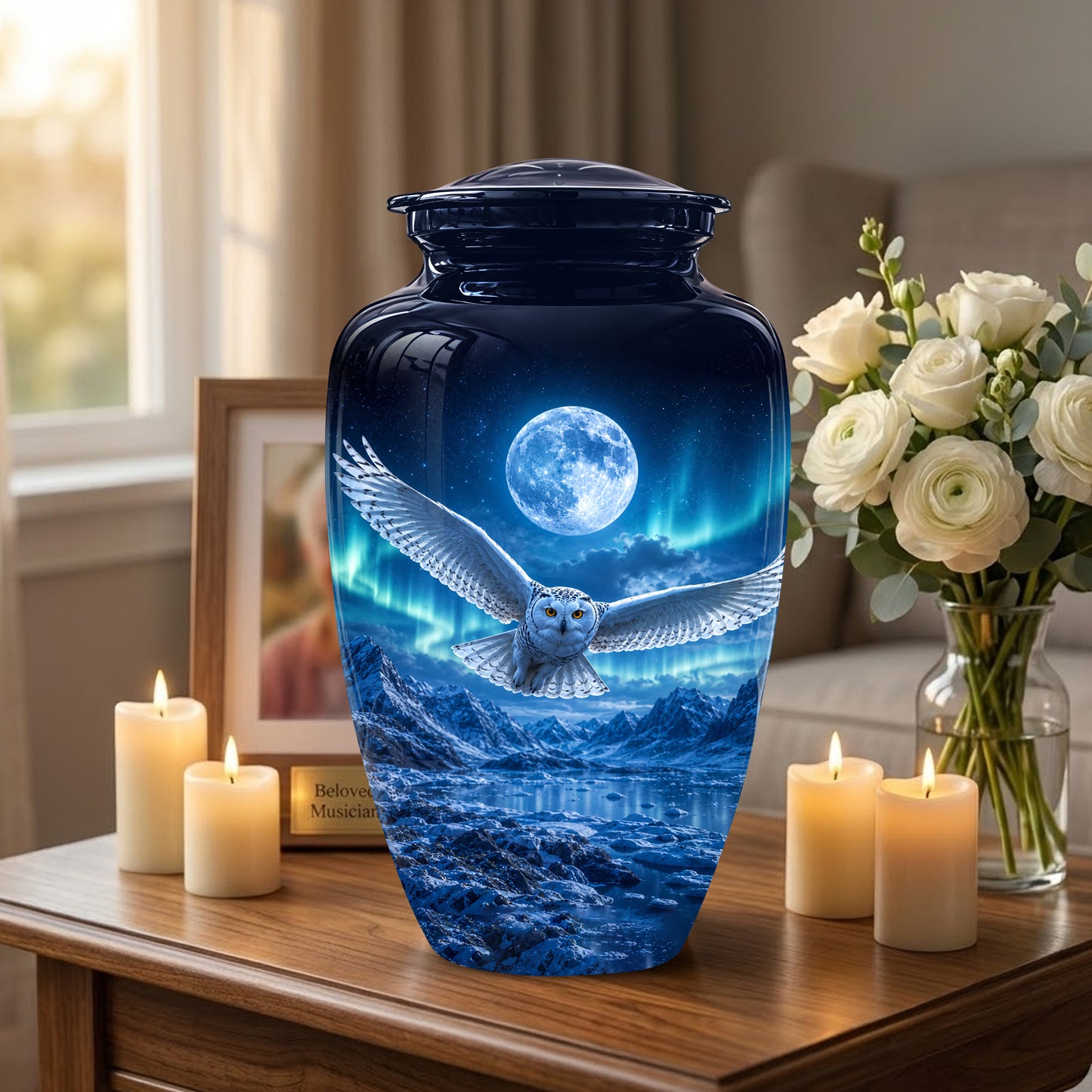 Flying Owl Memorial Urn - Night Owl Cremation Urns For Human Ashes