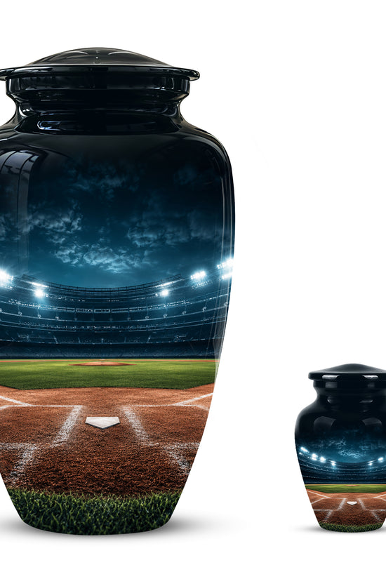 Personalized Baseball Ground Cremation Urn - Aluminium Memorial Urns